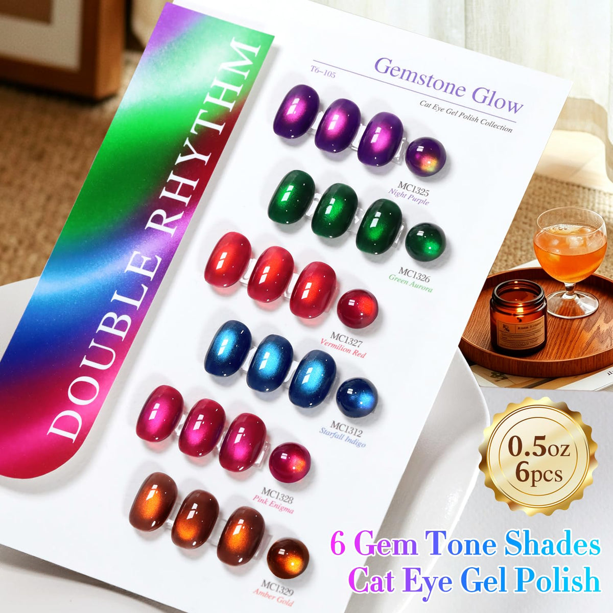 Double Rhythm cat-eye magnet effect creating holographic stripe benefit