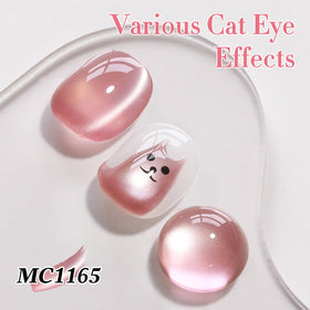 Double Rhythm close-up of a cat eye stripe demonstrating holographic reflective effect