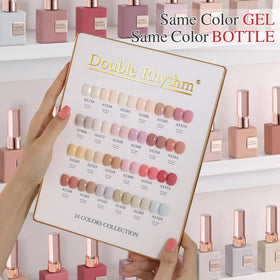 Double Rhythm color swatch array of nude pinks benefit: see shade range for selection