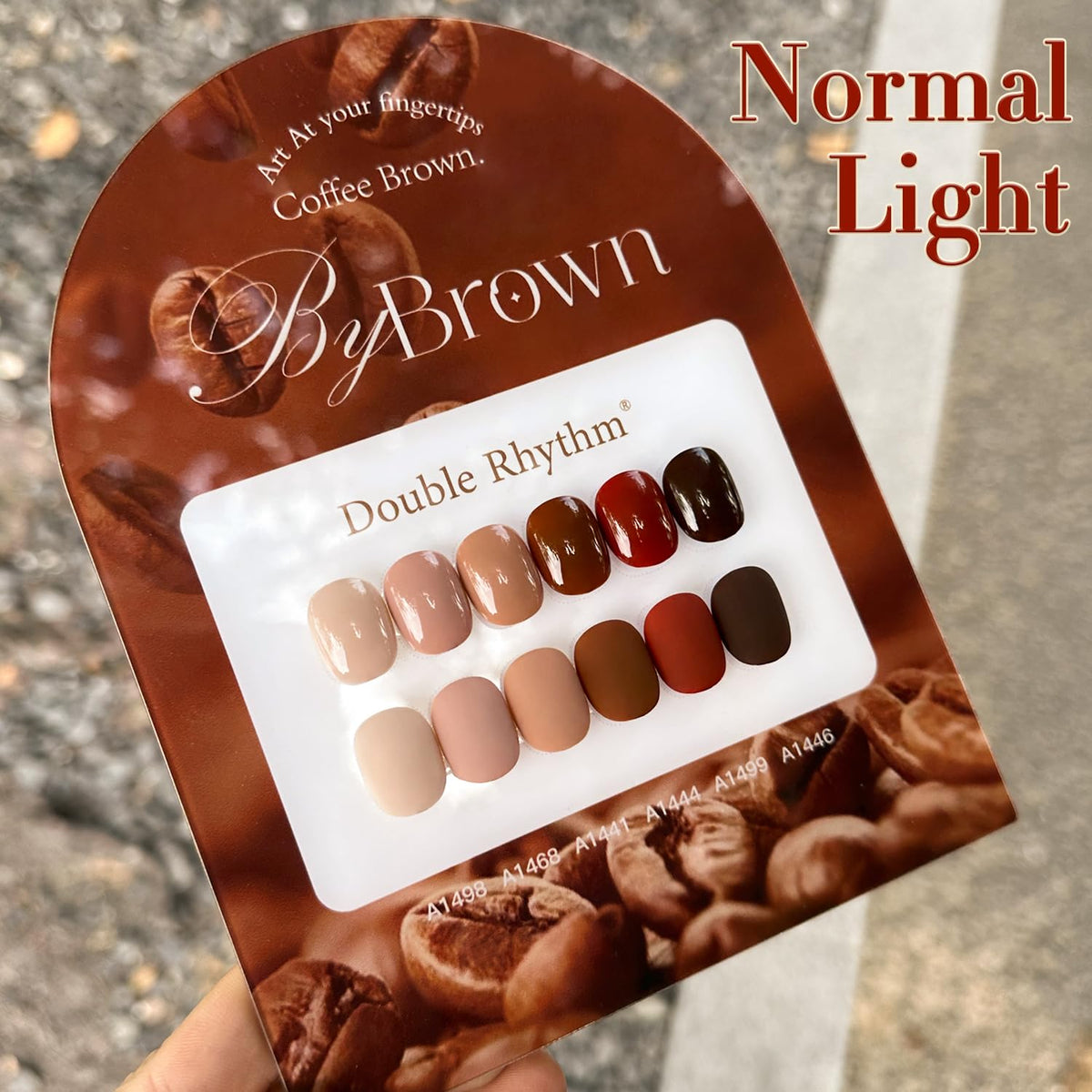 Double Rhythm color swatch array showing coffee brown to pink tones