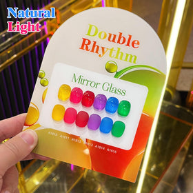 Double Rhythm cured nails lifestyle photo highlighting glossy long-lasting shine and wearable design