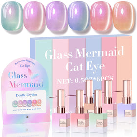 Double Rhythm front packaging showing six Mermaid Pink Rose bottles and benefits
