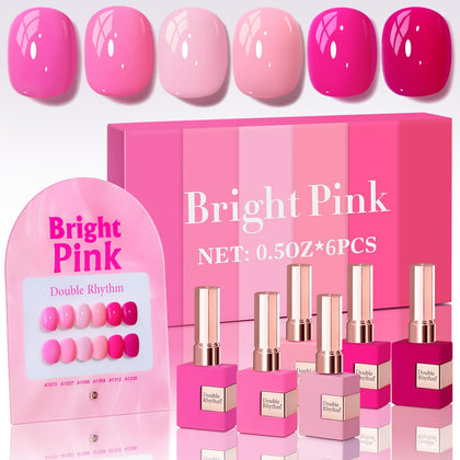 Double Rhythm front packaging neon set showing six identical bottles and vibrant color benefits