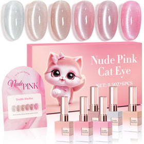 Double Rhythm front packaging showing six identical bottles and shimmer benefits
