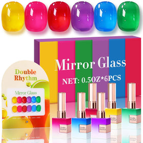 Double Rhythm front packaging showing six jelly shade bottles and clear kit layout benefit visibility