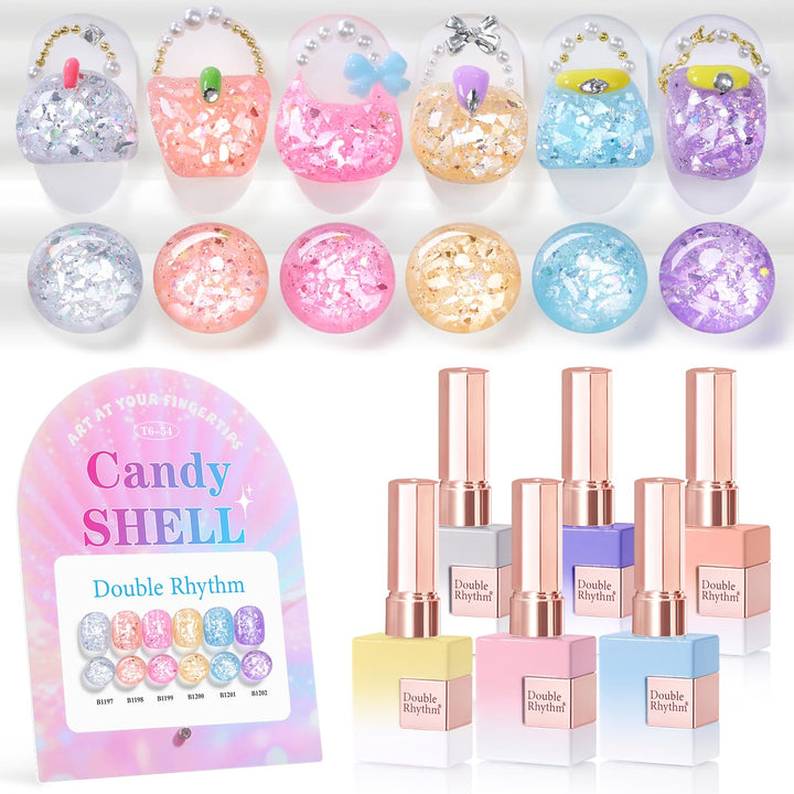 Double Rhythm front packaging showing six 15ml bottles and display board benefit visual selection