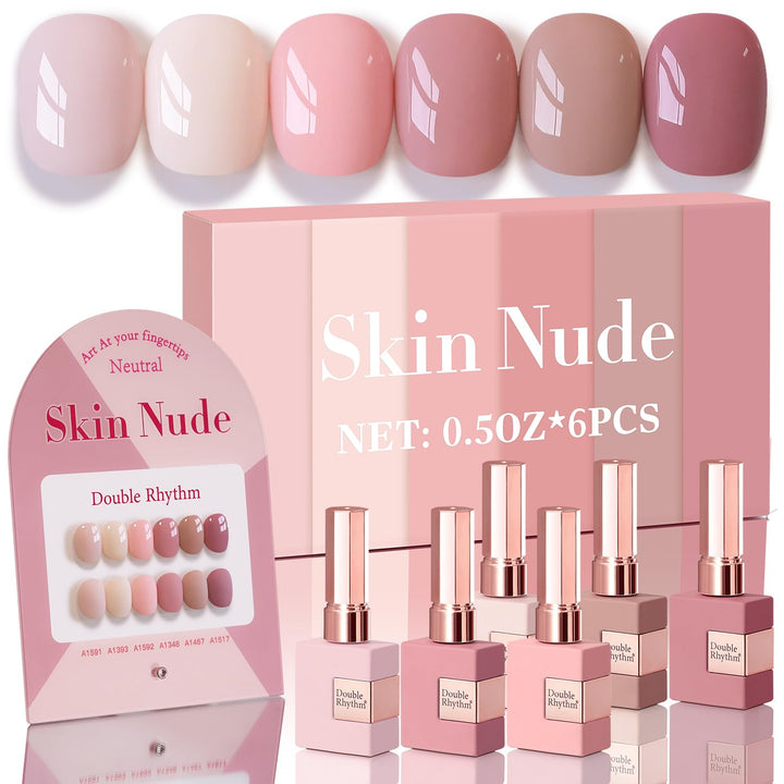 Double Rhythm front packaging showing six 15ml bottles and set benefit of cohesive shades
