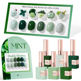 Double Rhythm front packaging showing full gel polish set and color consistency benefit