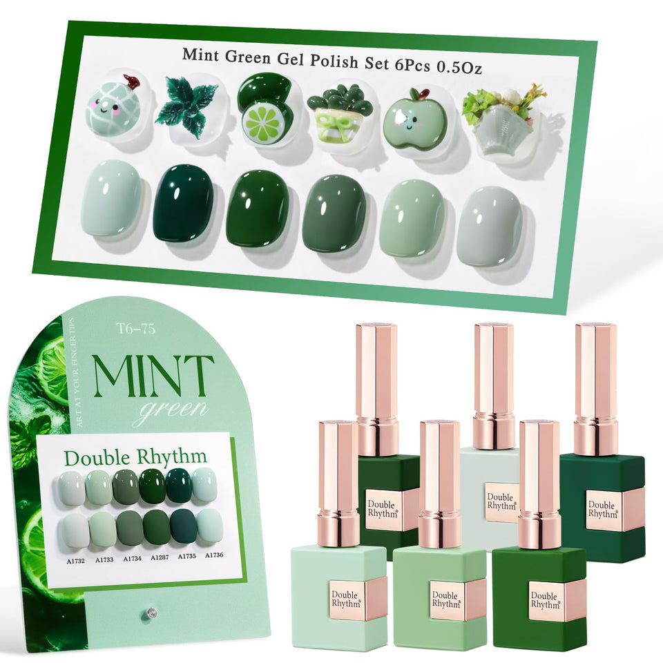 Double Rhythm front packaging showing full gel polish set and color consistency benefit