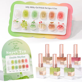 Double Rhythm front packaging showing six matching 15ml bottles and colors