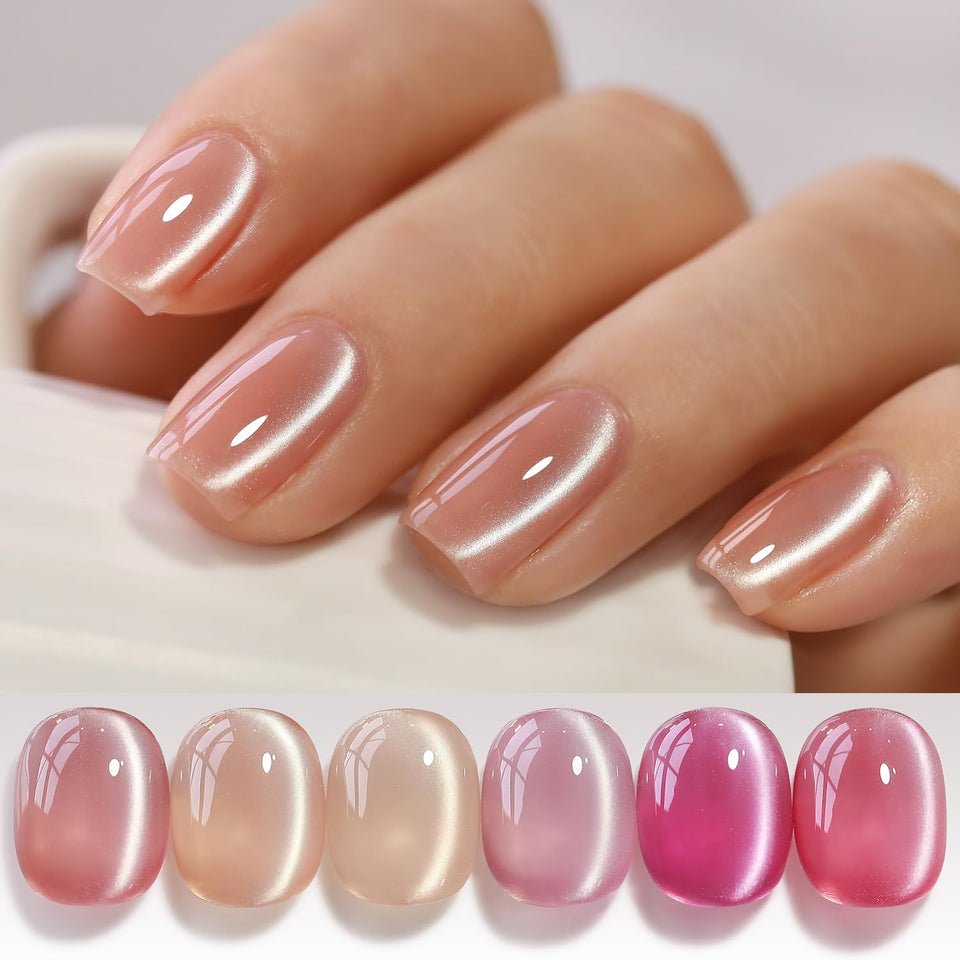 Double Rhythm front packaging showing six gel polish bottles and kit contents for easy selection