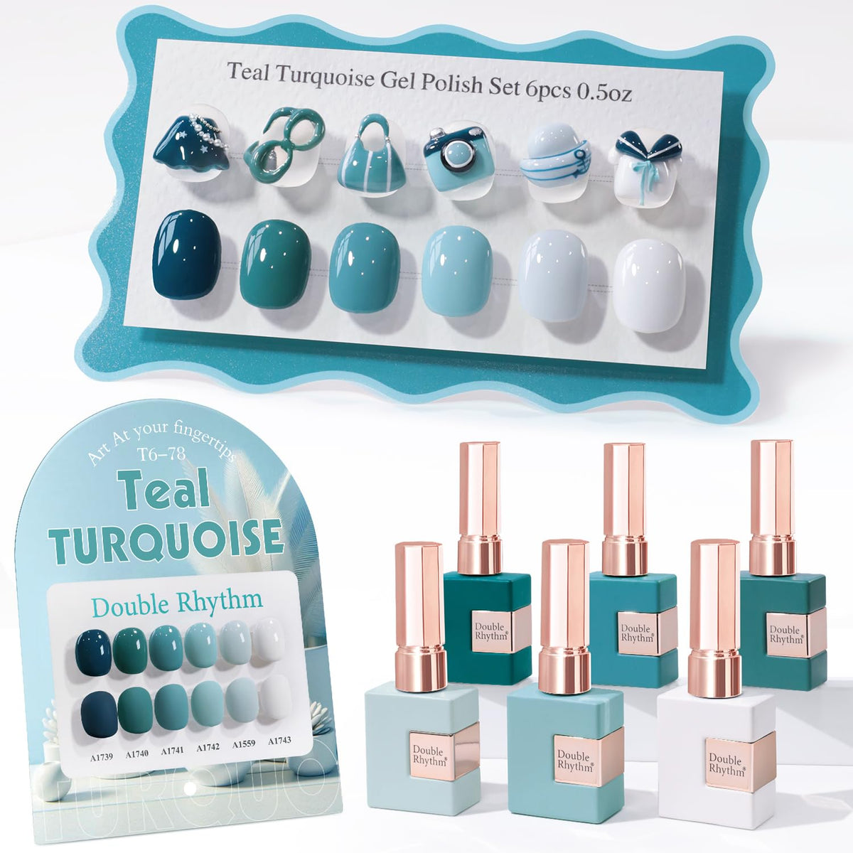 Double Rhythm front packaging showing six 15ml bottles and color range for easy selection