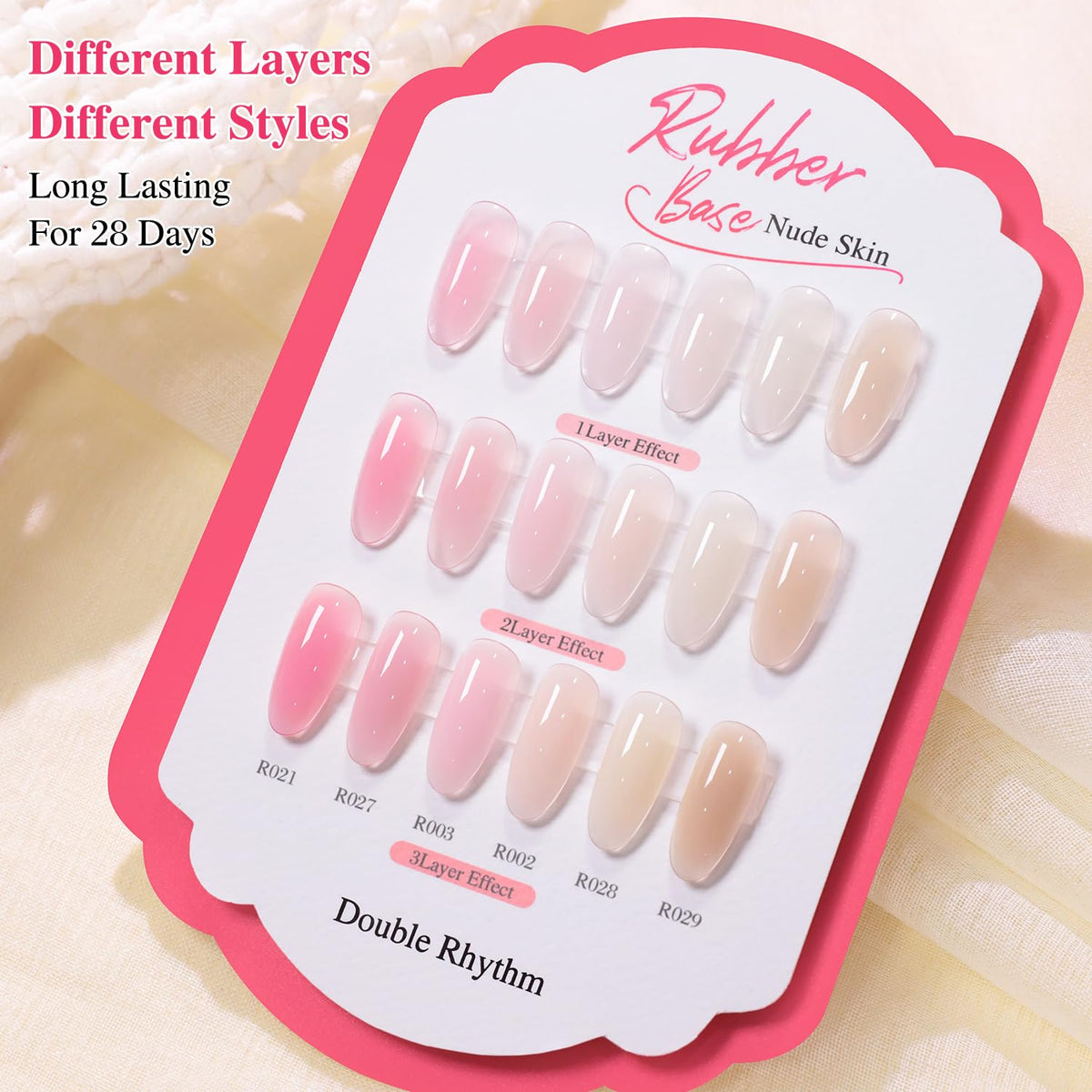 Double Rhythm cured nail on model hand illustrating glossy salon finish