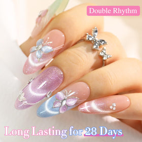 Double Rhythm gel curing under LED lamp showing fast, even curing for durable wear