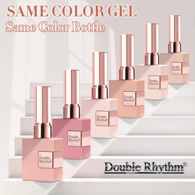 Double Rhythm hand model lifestyle photo demonstrating neutral rose-beige elegance