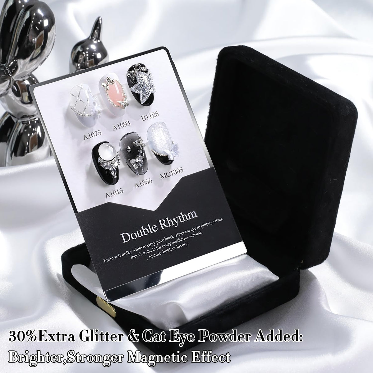 Double Rhythm at-home manicure setup with lamp and tools for DIY salon results
