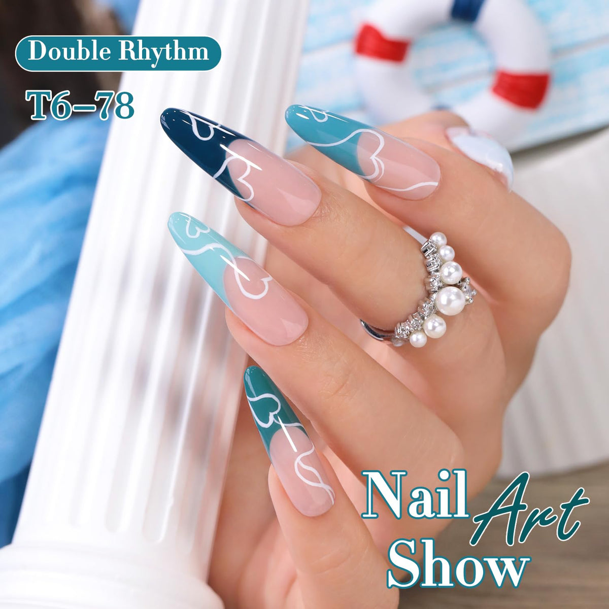 Double Rhythm in-use salon hand being cured under LED lamp for fast durable finish