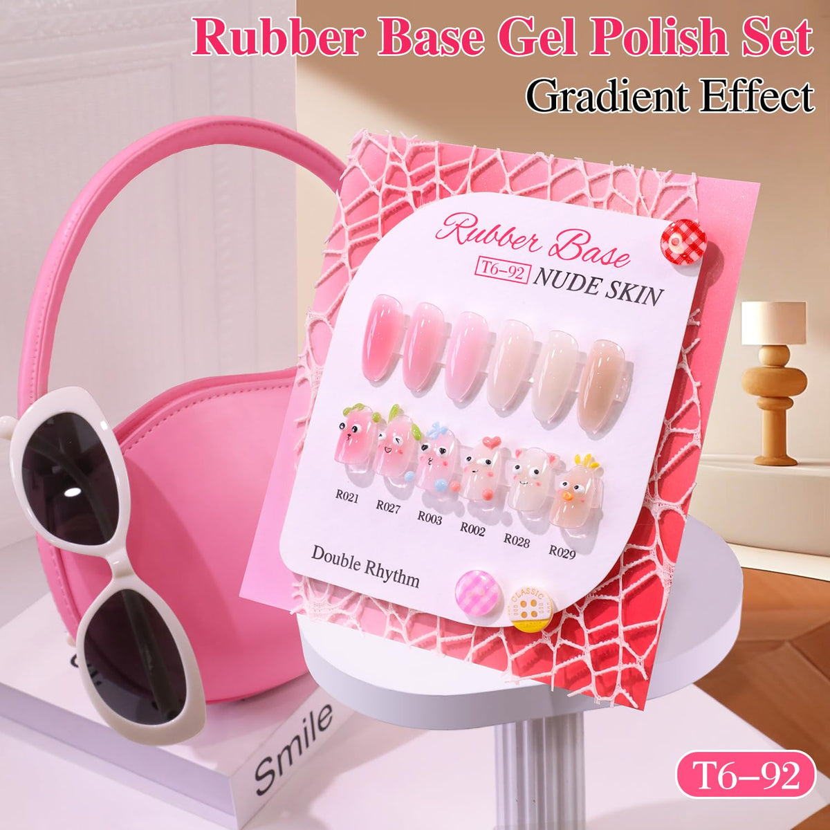 Double Rhythm kit displayed on a bathroom counter for at-home manicure setup
