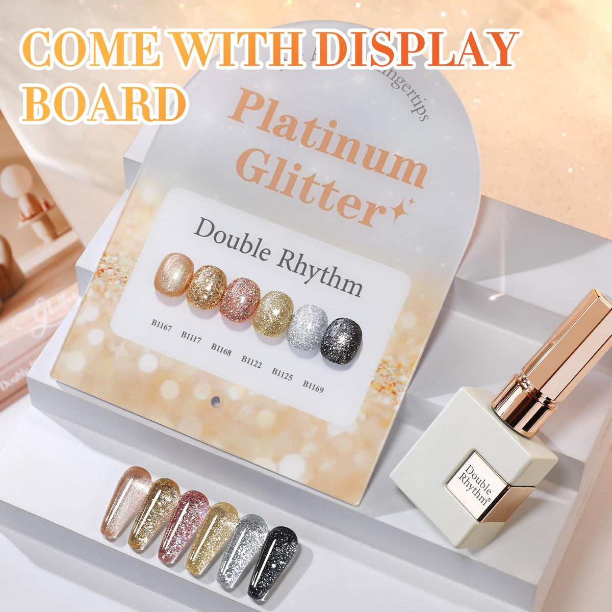 Double Rhythm kit on a dressing table, suggests at-home manicure convenience