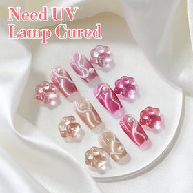 Double Rhythm evening manicure lifestyle scene showing finished nails with holographic shine
