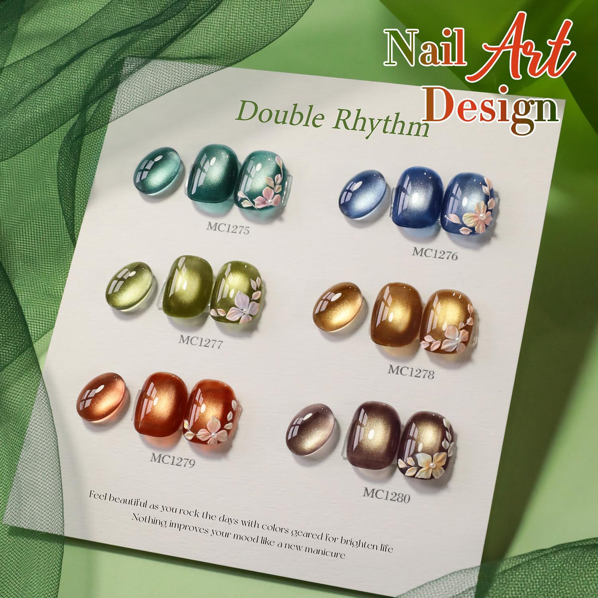 Double Rhythm lifestyle hand shot featuring finished manicure and wearable style benefit