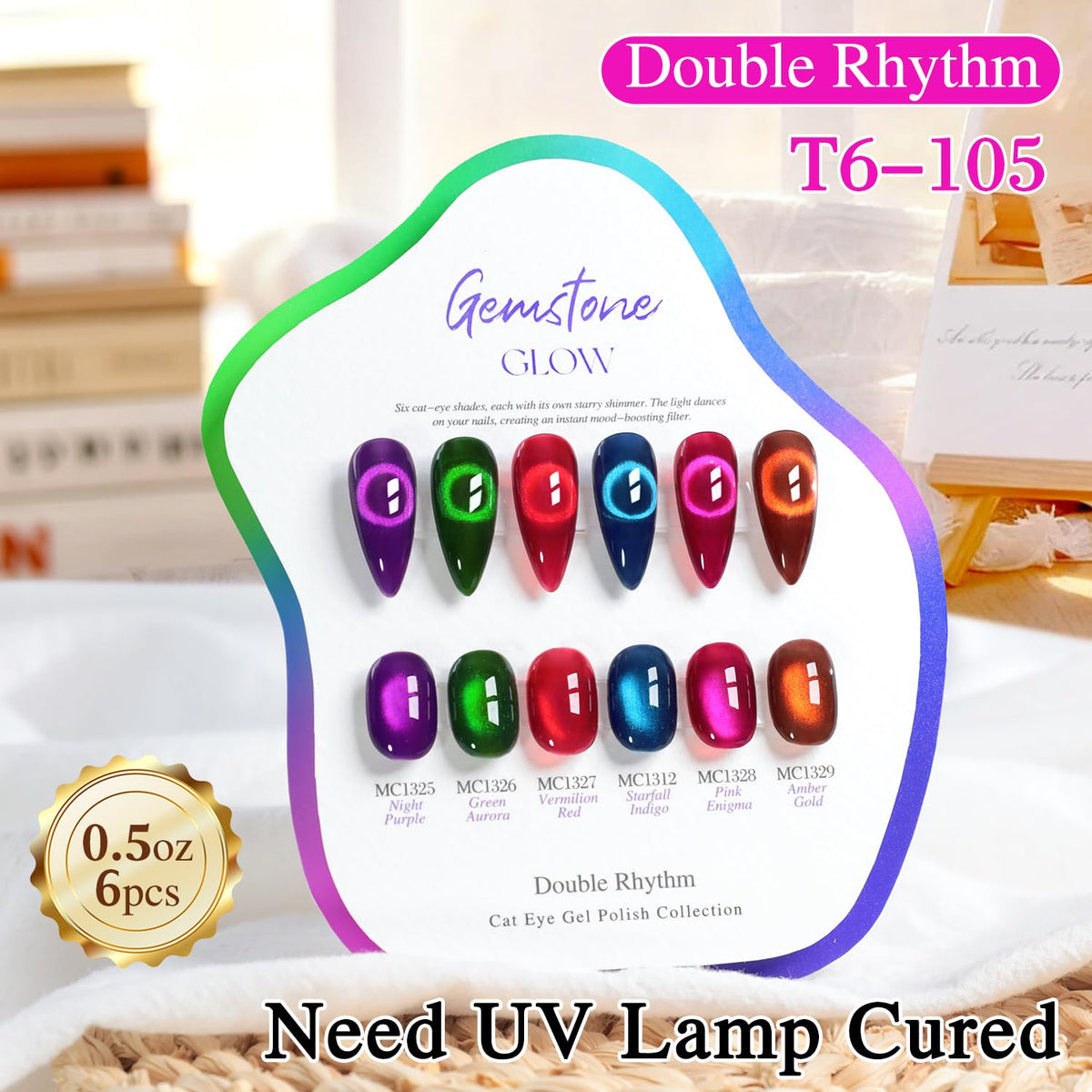 Double Rhythm lifestyle manicure on table displaying wearable elegance
