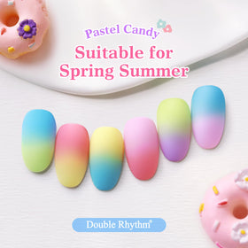Double Rhythm manicure lifestyle scene on hands, showing salon-quality finish benefit