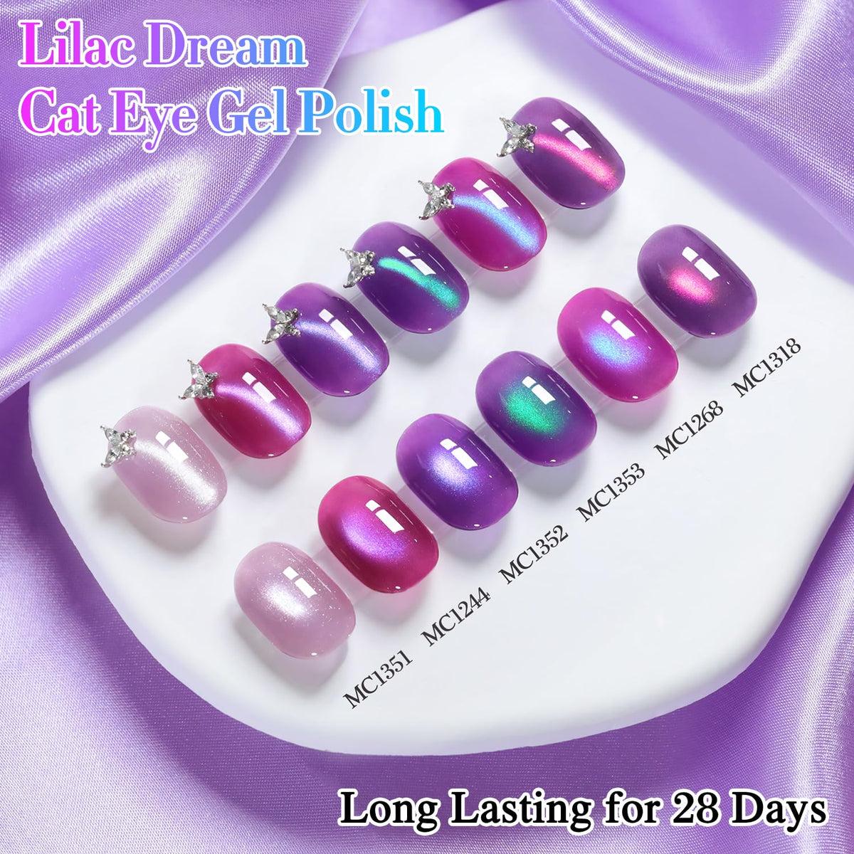 Double Rhythm magnetic cat-eye effect on nail demonstrating precise line detail