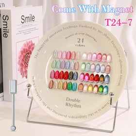Double Rhythm magnet effect demo with magnet creating stripe benefit: dramatic cat eye finish