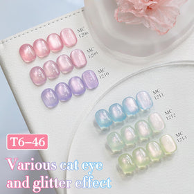 Double Rhythm magnet used above nail creating cat-eye reflective stripe benefit