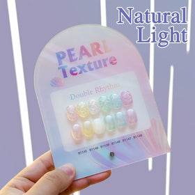Double Rhythm hands curing nails under LED lamp for durable glossy finish benefit
