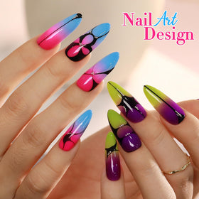 Double Rhythm manicure in use on hands illustrating finished salon-quality results