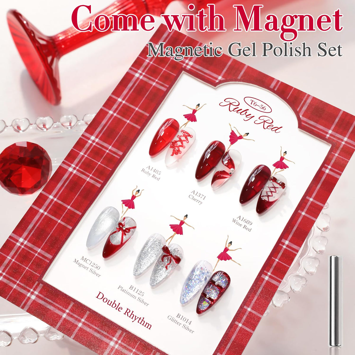 Double Rhythm manicure lifestyle shot of a styled hand showing wearable salon results at home