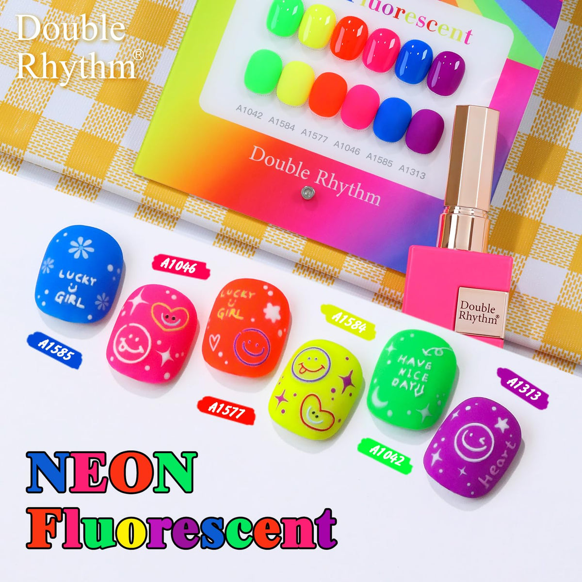 Double Rhythm manicure station setup with lamp and tools highlighting professional results at home