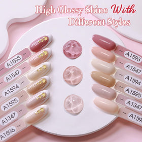 Double Rhythm nail application action with brush applying even thin coat for beginners