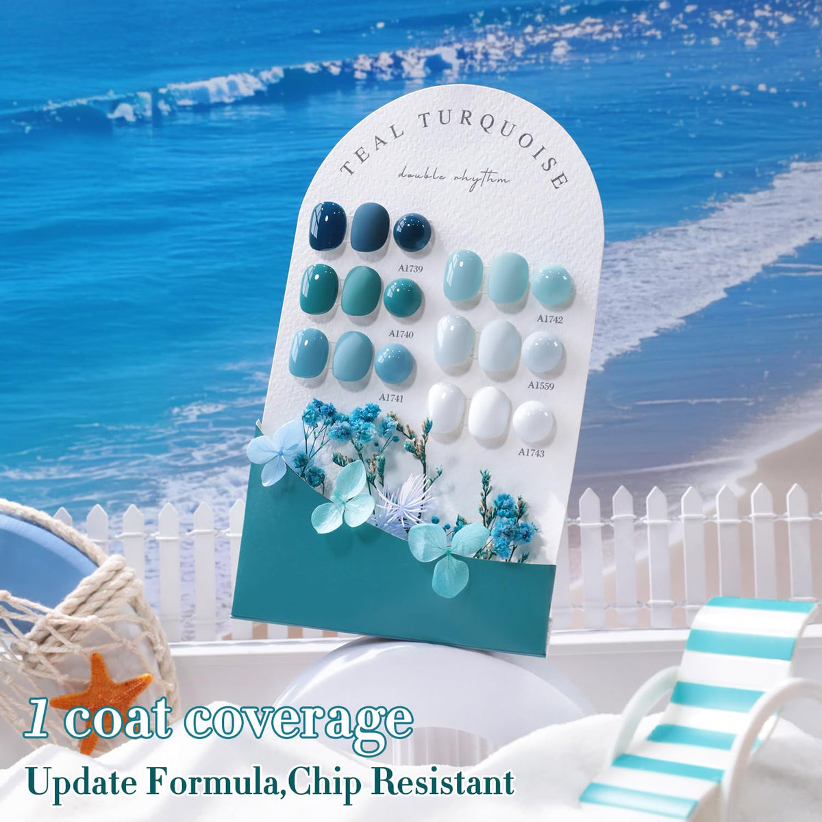 Double Rhythm nail art example on tips showcasing coordinated colors for creative designs