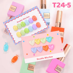 Double Rhythm model hands with pastel nail art showcasing wearable looks