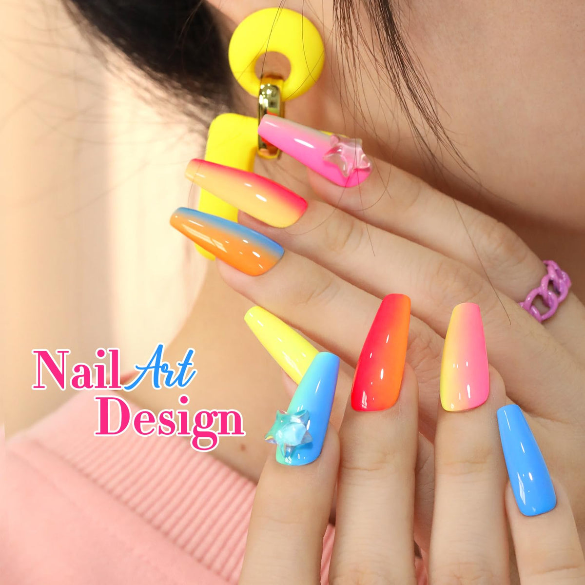Double Rhythm polish being applied to nail demonstrating easy at-home use