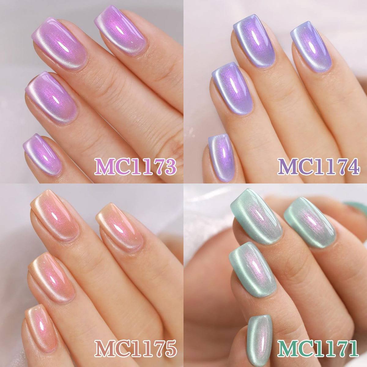 Double Rhythm nail in use demo with magnetic stripe creating depth and eye-catching shine