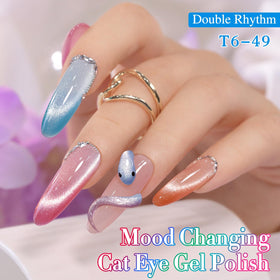 Double Rhythm cured nails under LED lamp showing quick dry and durable shine