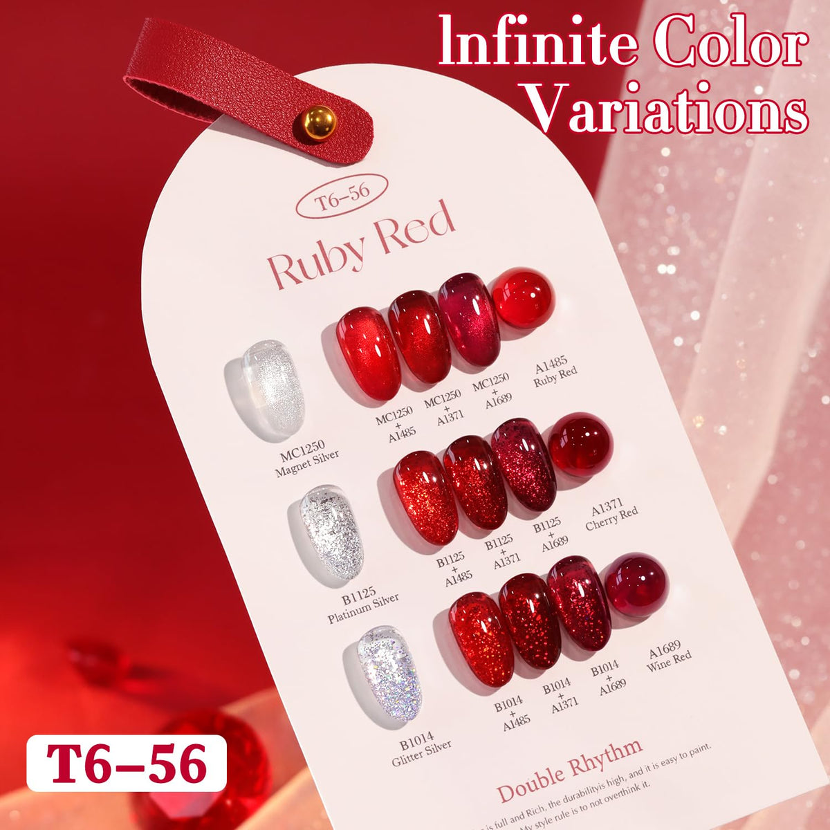 Double Rhythm gel polish applied on hands in use showing long-lasting shine ideal for events