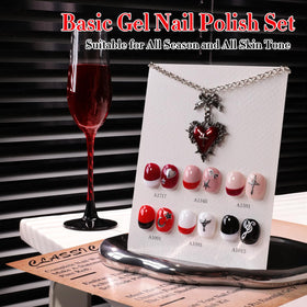 Double Rhythm on-model nails displaying glossy finish and long-wear look