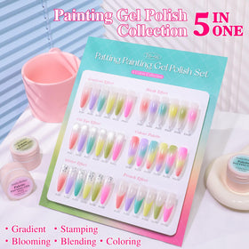 Double Rhythm open jars displaying six vivid patting gel colors for creativity
