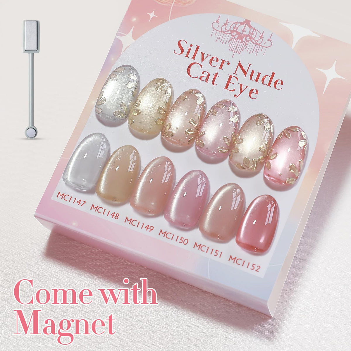 Double Rhythm shade swatch fan displaying six shimmer colors for color choice and contrast