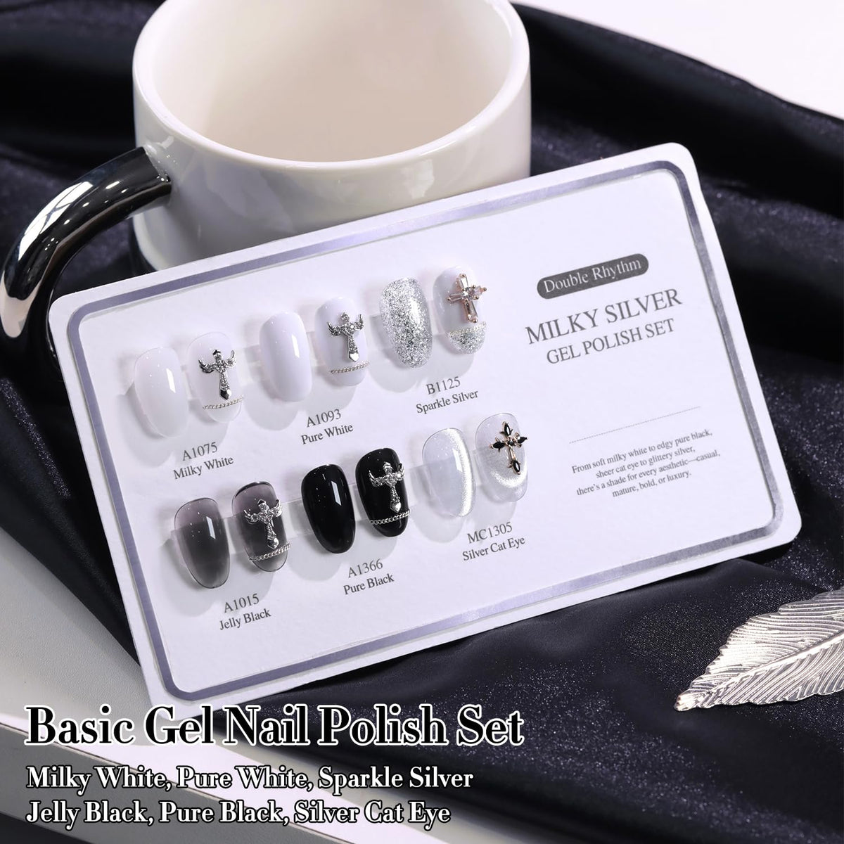 Double Rhythm silver glitter swatch showing sparkle and accent-ready coverage