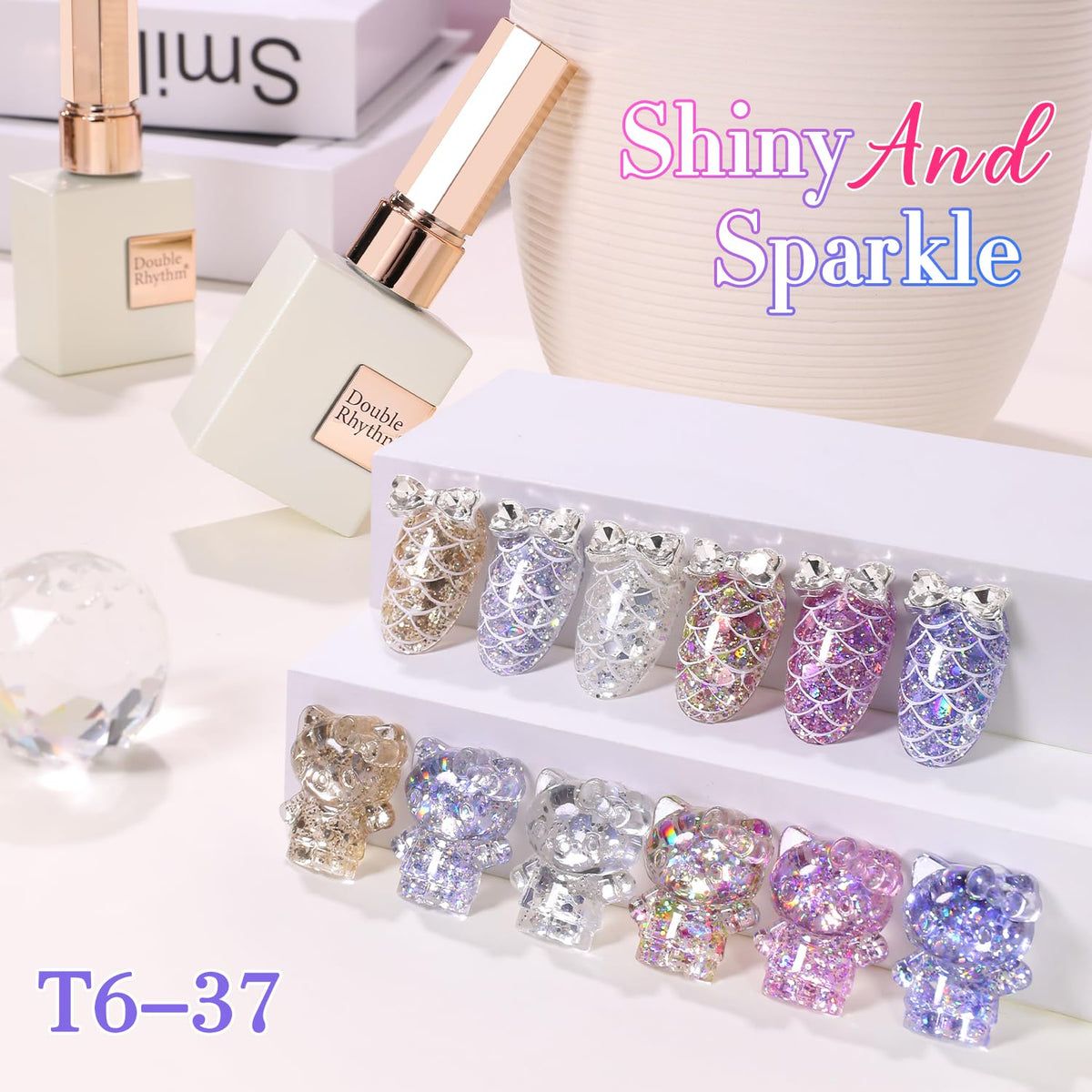 Double Rhythm six 15ml bottles top view highlighting consistent color saturation