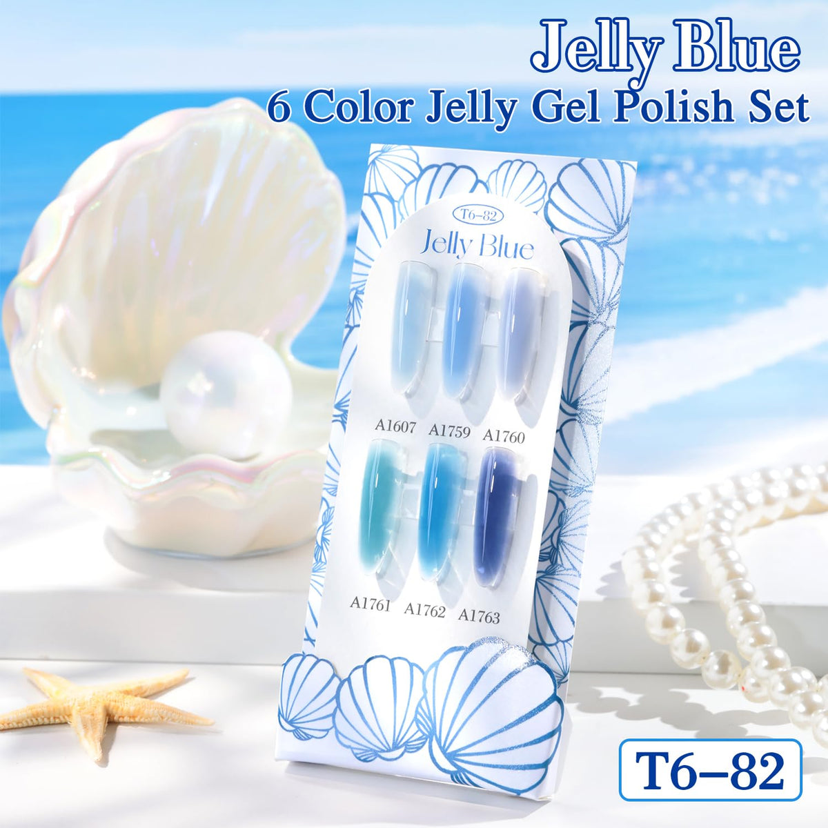 Double Rhythm six bottles lined up displaying matching blue finishes for styling ideas