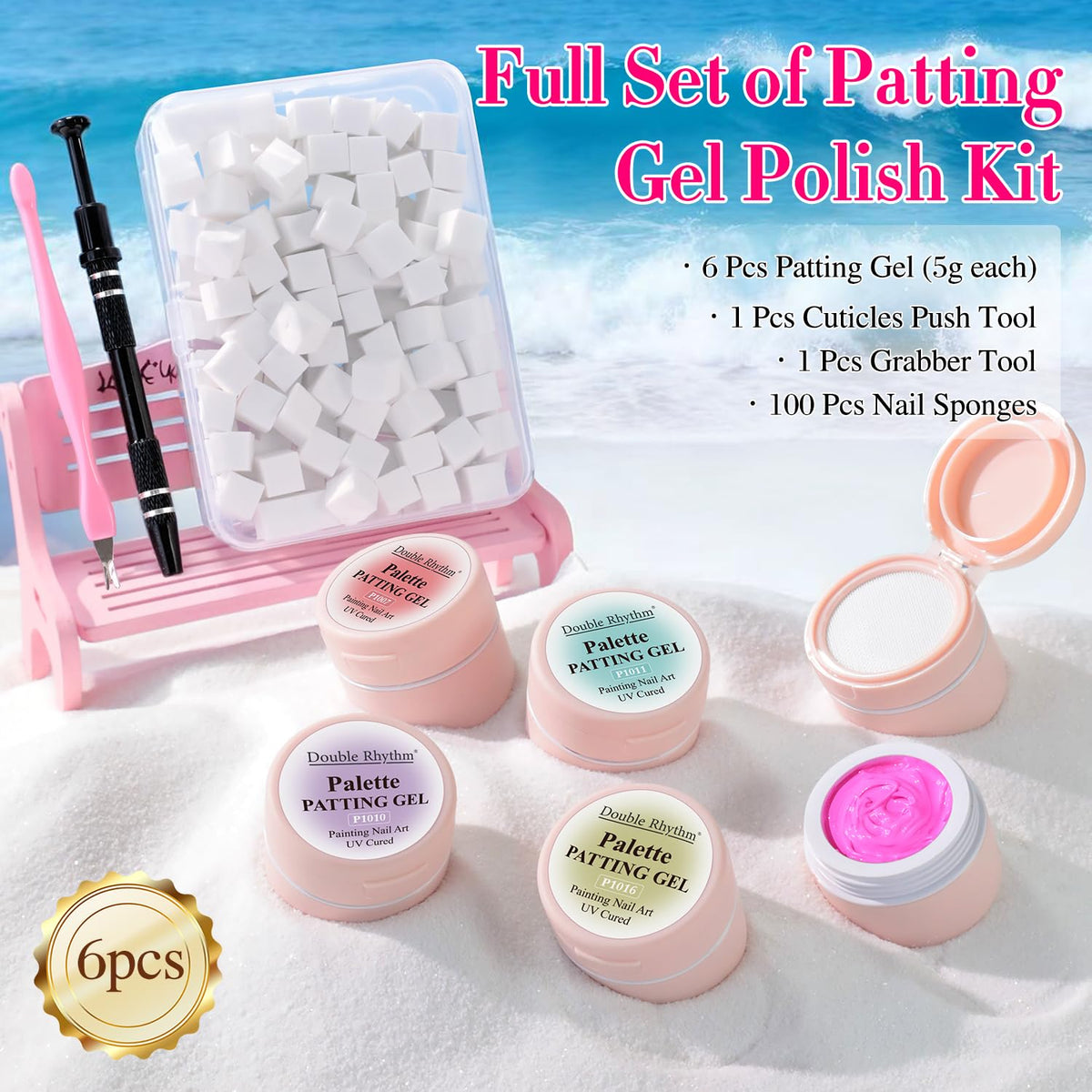 Double Rhythm sponge patting in use creating blended gradient on nail