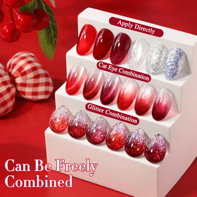 Double Rhythm swatch cards displaying jelly burgundy shade for accurate color preview before application
