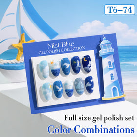 Double Rhythm color swatch fan showing range of pale to midnight blue shades for choice